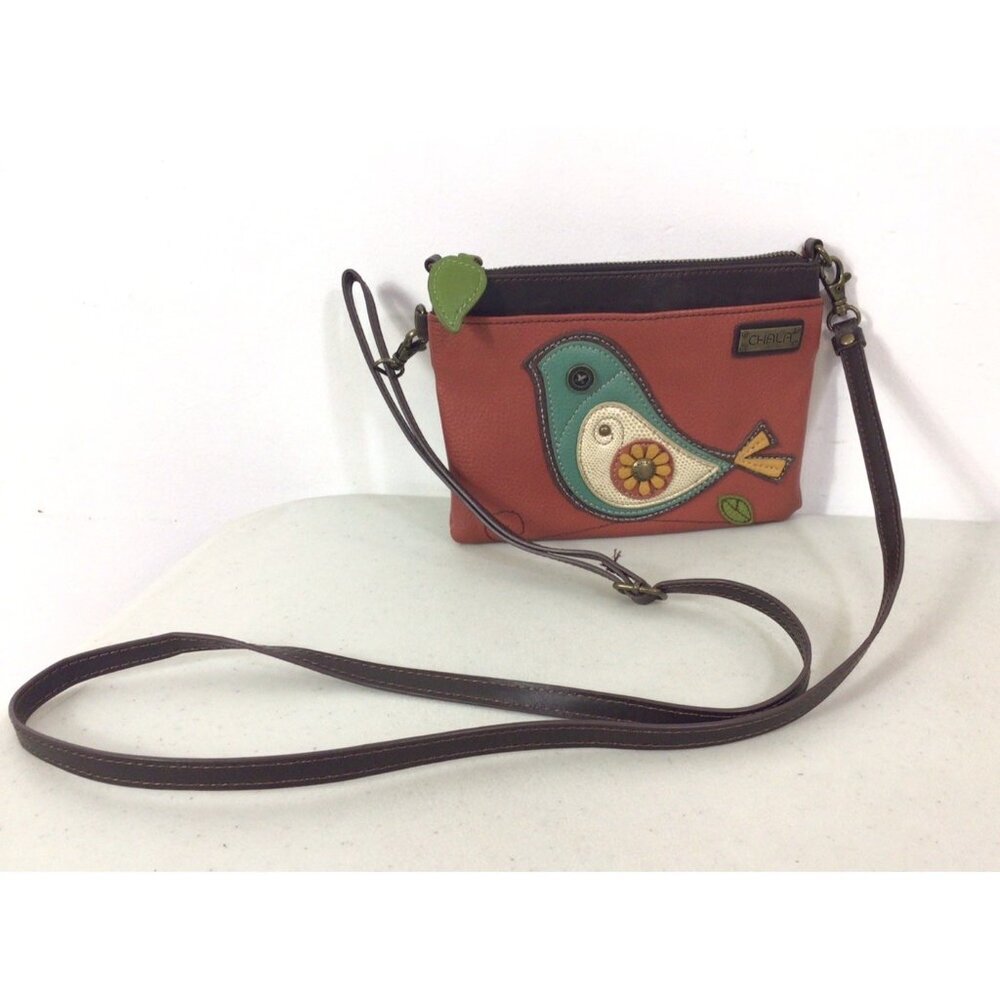 Chala Brown Crossbody Purse Blue Bird